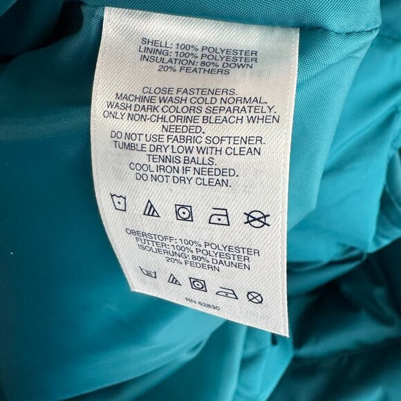 Lands' End Puffer Down Vest Womens 2X Teal Full Zip Polyester Outdoor CJ-1905 - Picture 9 of 10
